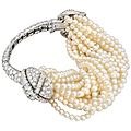 Cartier vintage natural pearl & diamond bracelet