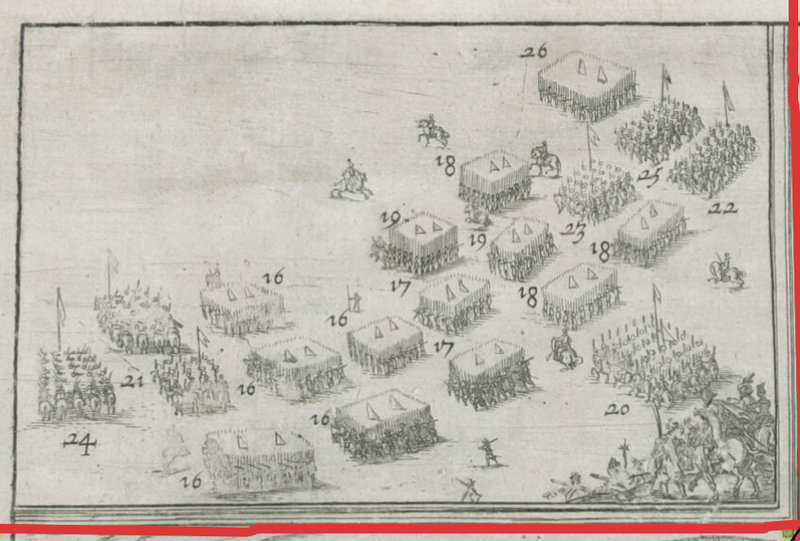Plan de Lisle de Perié et de Rié avec la Représentation de l'armée du Roy, 1622 b