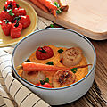 Puree de carottes - carottes glacees et saint jacques poelees