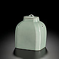A rare celadon-glazed octogonal jar and cover, mark and period of yongzheng (1723-1735)
