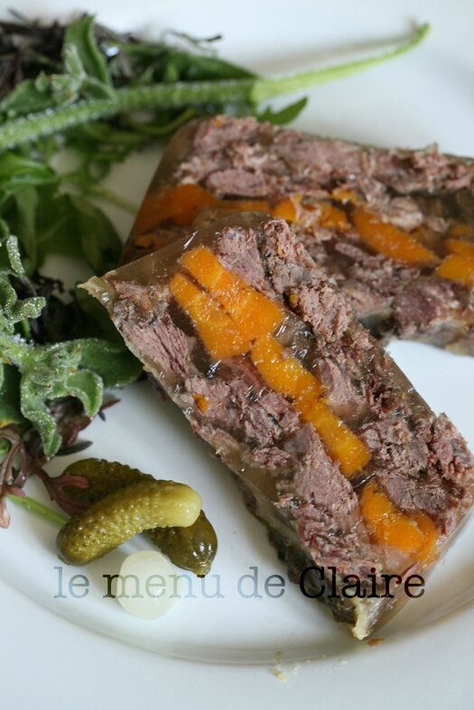 Terrine de joue de boeuf aux carottes Le menu de Claire