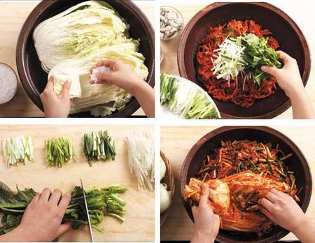 Kimchi traditionel préparation