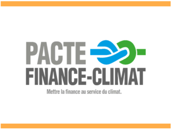 Pacte Finance-Climat logo repiqué sur site