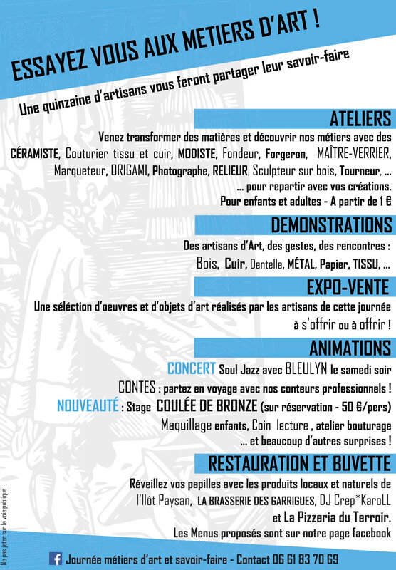 Fly Faites des Métiers d'Art A6 verso 2018