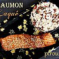 Pavés de saumon laqués à la sauce soja, au miel et au sésame