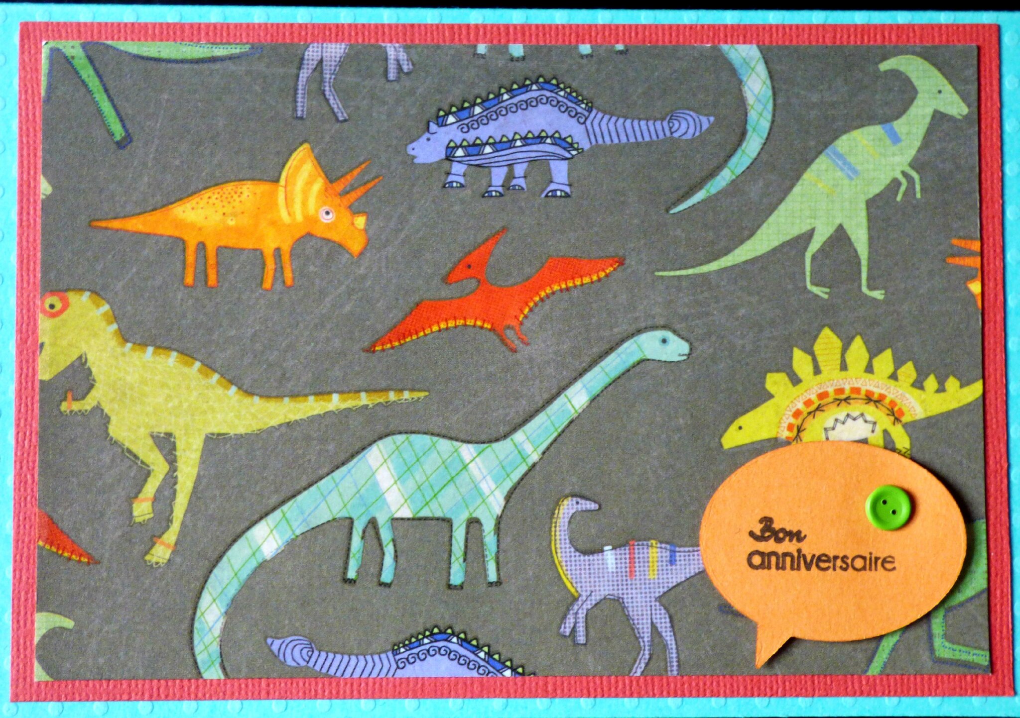 Carte personnalisable dinosaures avec photo pour anniversaire