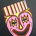 Masque Pleure de rire peinture gouache laProf - Expression très content