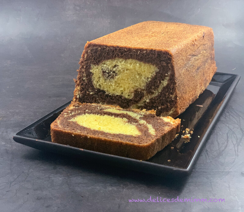 Cake moelleux marbré au chocolat