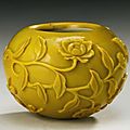 An amber glass waterpot. qing dynasty, 18th century