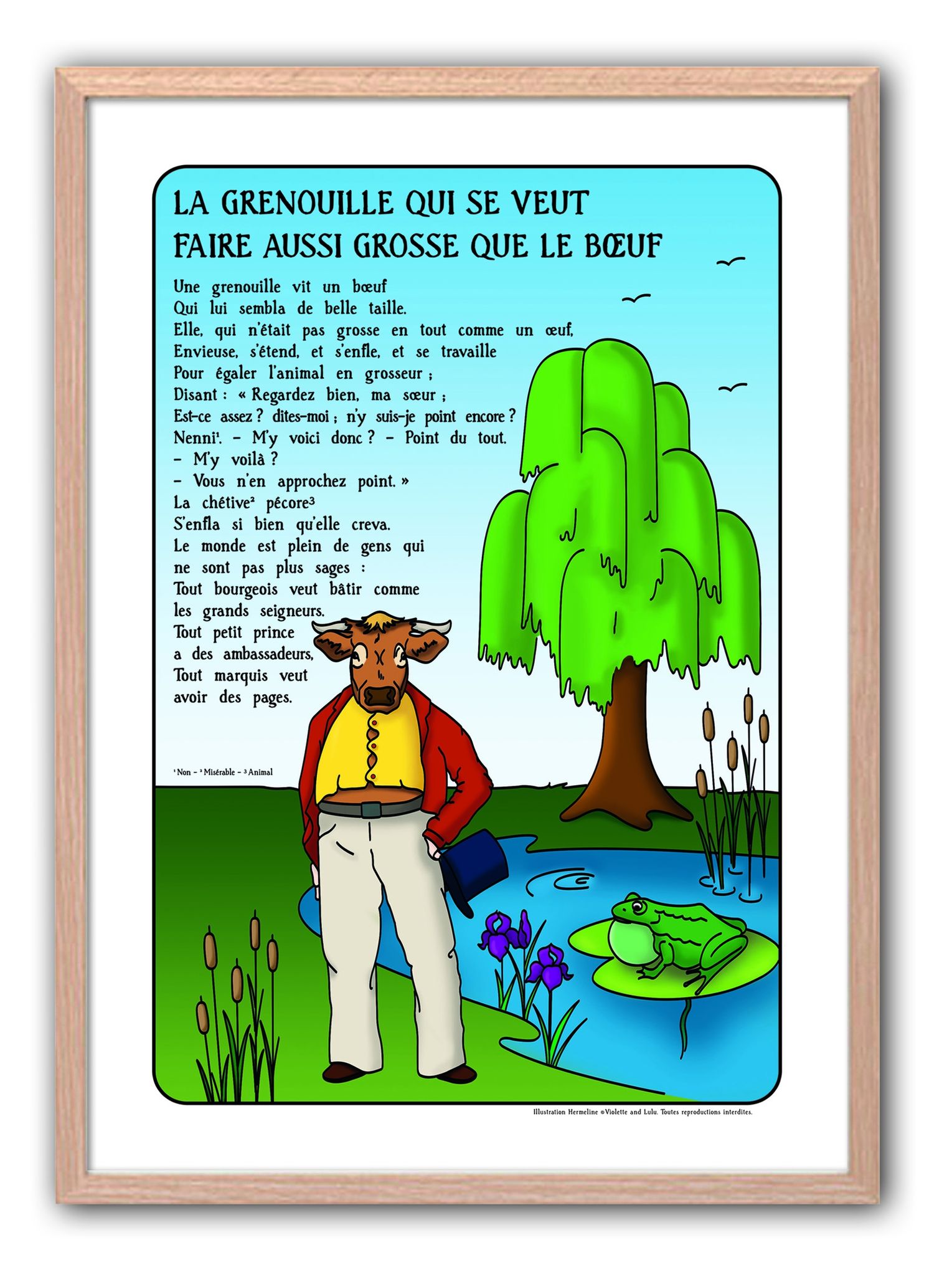 Les Fables De La Fontaine En Chanson NOS AFFICHES 50 x 70 cm - Les Fables de La Fontaine - violette and lulu