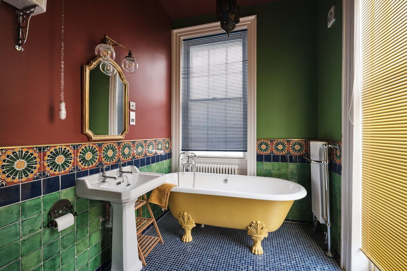 green-red-bathroom-yellow-bath-colorful-eclectic-home-nordroom