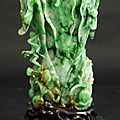 Chinese late qing dynasty carved jadeite cabbage vase brings $59,520 at elite decorative arts