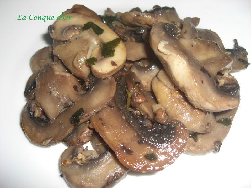 Temps De Cuisson Champignon De Paris A L'eau Champignons de Paris sautés en persillade - La Conque d'Or