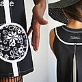 Robe trapèze Noire Couture à Fleurs Sixties et Pois Noir/ Blanc Tendance Automne Hiver 2014 2015