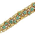 Antique gold and turquoise bracelet