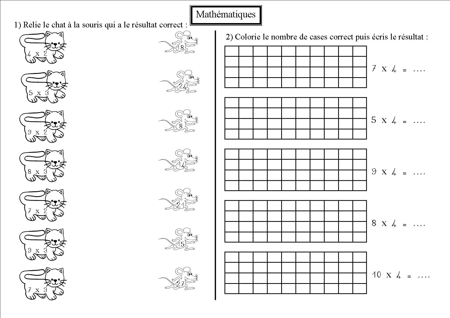 Maths 8 Ce2 La Multiplication La Classe Des Ce De Villebois