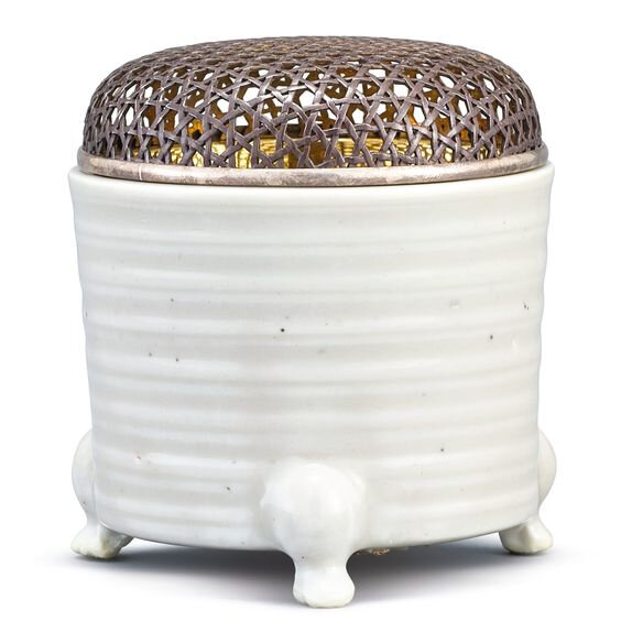 A white-glazed tripod incense burner, Song dynasty (960-1279)