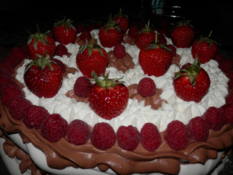 Gateau Meringue A La Mousse Au Chocolat Fruits Rouge Un Amour De Cuisine