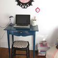Mon petit bureau bleu canard