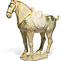 A sancai-glazed pottery horse, Tang dynasty (618-907)