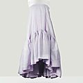 Balenciaga haute couture, printemps-été 1958. robe du soir en organlaine parme hortensia de la maison perceval