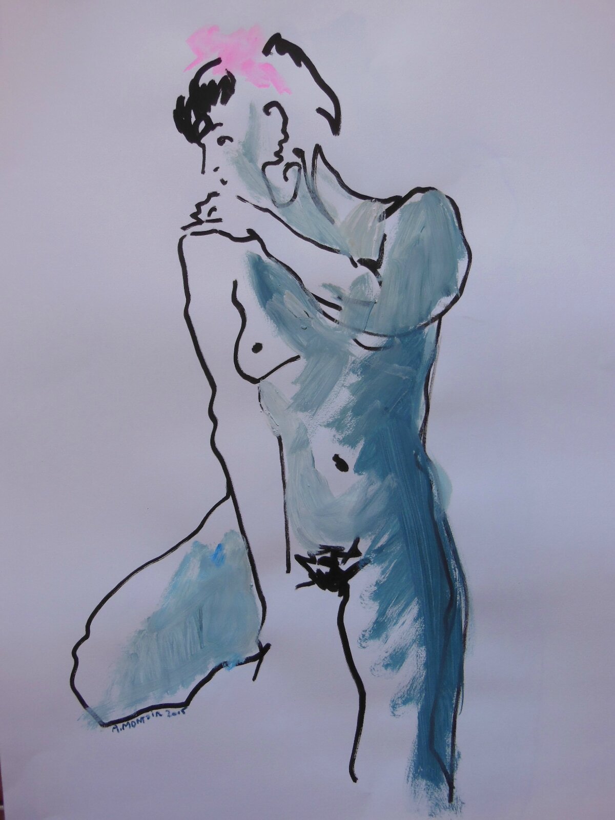 Dessin & Peinture - modèle d'atelier nu femme tableau à encadrer (9)