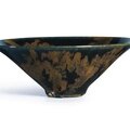 A 'Henan' russet-splashed black-glazed conical tea bowl, Song Dynasty