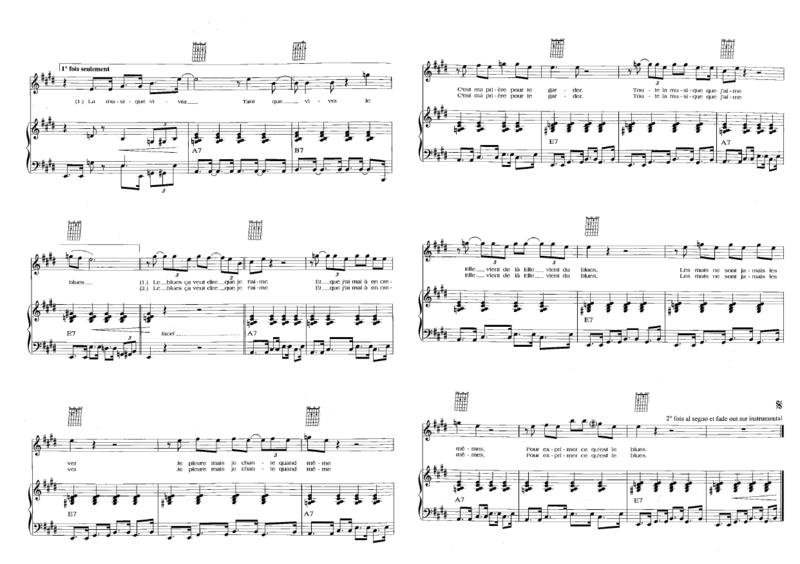 Accord Guitare Toute La Musique Que J Aime Toute la musique que j'aime (Partition - Sheet Music) - The Strombolis