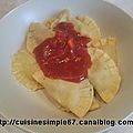 Raviolis aux épinards - parmesan - ricotta à la sauce tomates