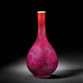 A tall flambé-glazed bottle vase. 18th century