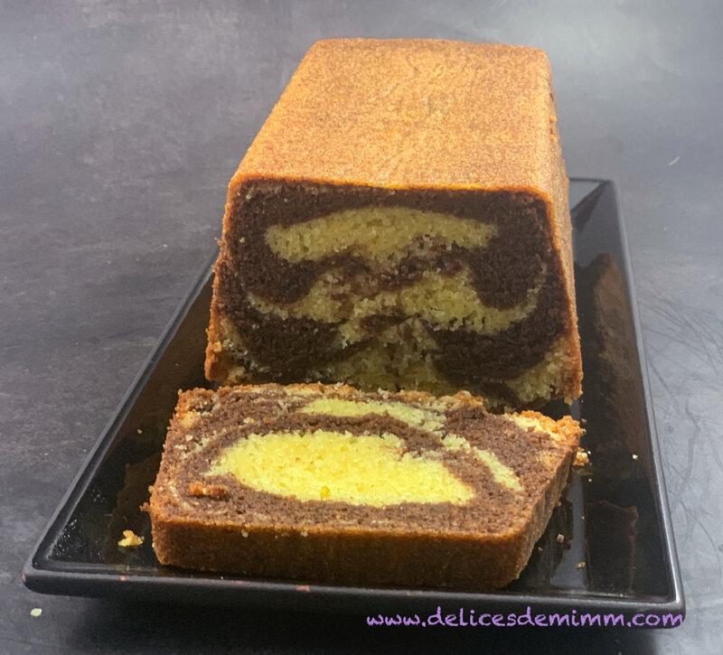 Cake moelleux marbré au chocolat 2