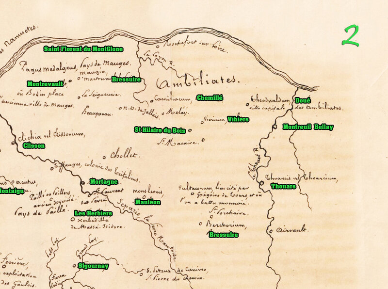 2 Carte Recherches sur les Peuples qui habitaient le nord de l’ancien Poitou sur la Loire et la Mer lors de la conquête des Romains et de l’introduction du Christianisme