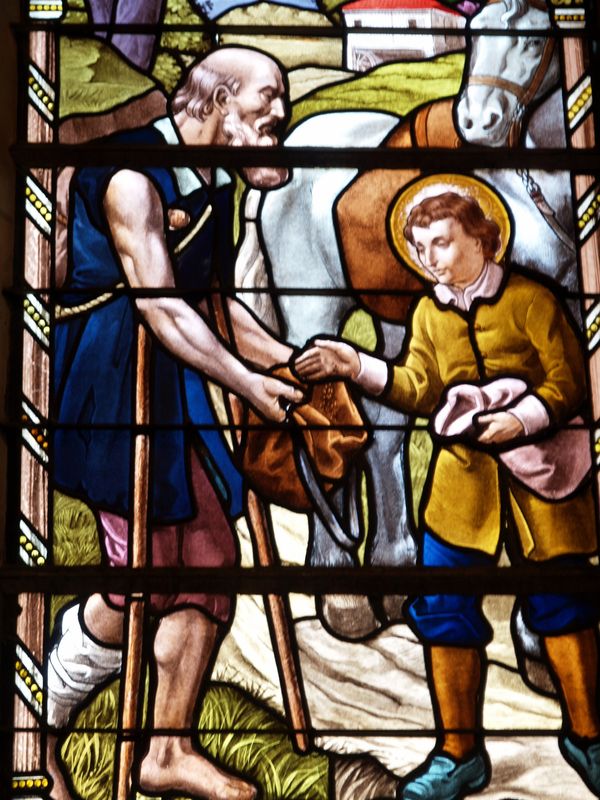 Le Berceau de Saint Vincent de Paul, vitrail