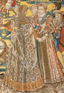 Louise de Lorraine et sa soeur Marguerite, extrait de la tapisserie des Valois