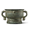 An archaic bronze ritual food vessel (gui), early western zhou dynasty