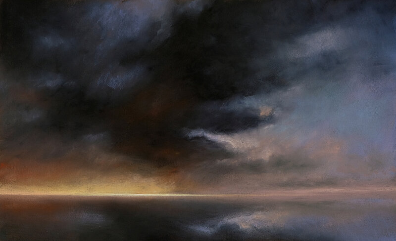 horizon elevation 86 pastel à l'huile, 48 x 3é cm, oct 2018