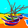 Bateaux sur la plage