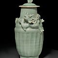 A Longquan celadon 'Dragon' jar and cover, Southern Song dynasty (1127-1279)