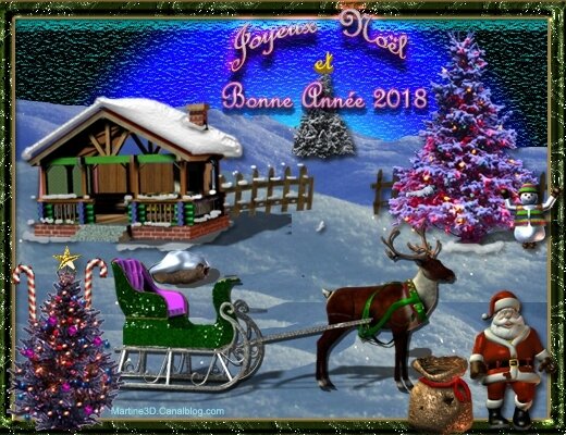 026-carte-bonne-annee-2018-pere-noel-neige-renne-chalet-sapin