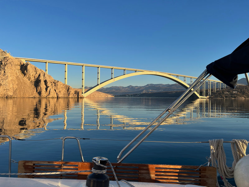 Le pont entre Sv Marko et le continent, 15 février 2023