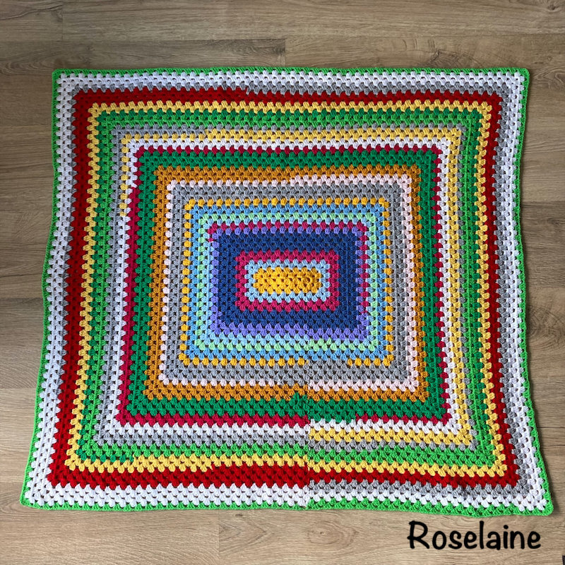 Roselaine granny rectangle blanket 3