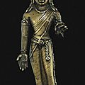 A rare bronze figure of maitreya, northeast india, nalanda, 7th century