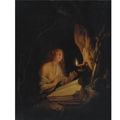 Attributed to gerrit dou (leiden 1613 - 1675), the penitent magdalene by candlelight 