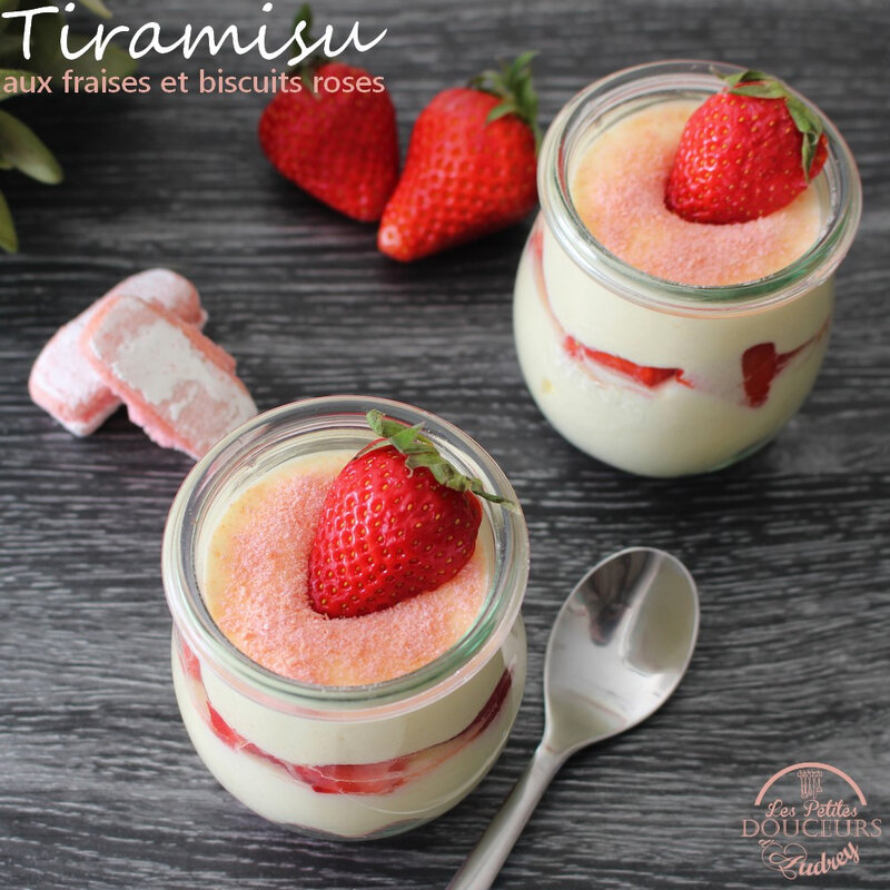 Tiramisu aux fraises et biscuits roses de Reims - Les petites douceurs ...