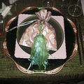 Table Noël vert/beige
