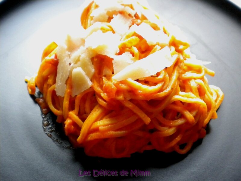 Pâtes sauce tomates, pancetta et mascarpone 5
