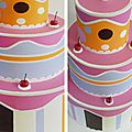 Gâteau aux couleurs tendres, diamètre 35 cm, hauteur 48 cm