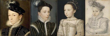 Charles IX, le futur Henri III, Marguerite et François