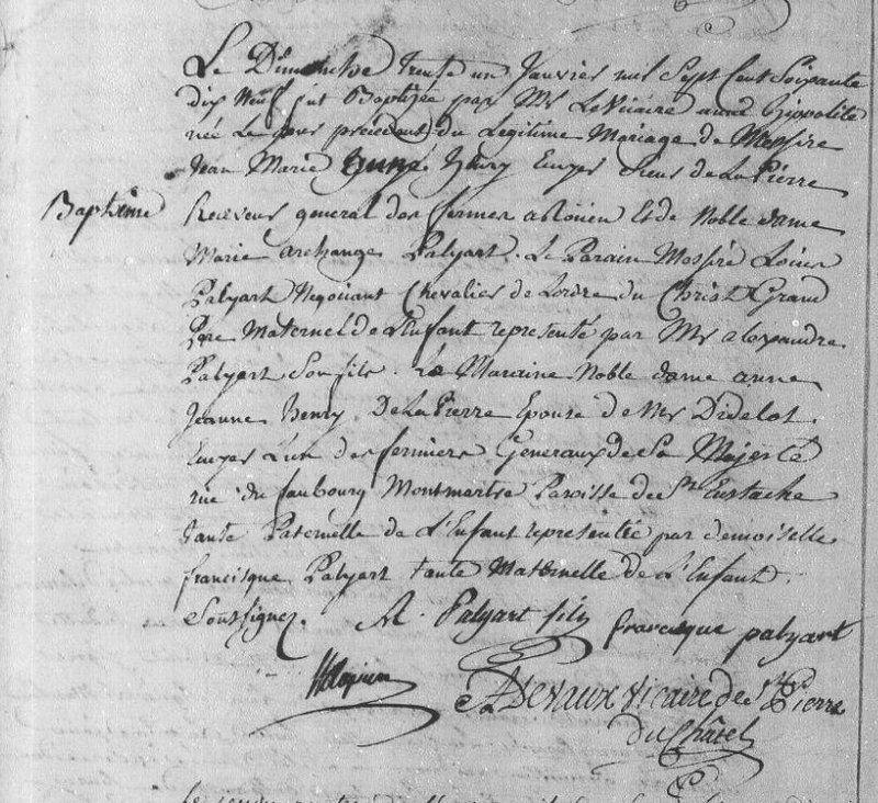 Acte de baptême Rouen 1779