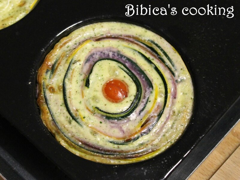 Clafoutis spirale courgettes-carottes après cuisson